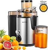 Licuadora Exprimidora de Boca de Alimentación de 65mm Diseñada: Fácil de extraer la fruta o verdura entera en la extracción instantánea de jugo, diseño profesional, sin obstrucciones, todas las piezas, a excepción de la base del motor, el licuadoras zumos son aptas para lavavajillas.