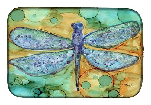Caroline's Treasures 8967DDM Abstract Dragonfly Dish Drying Mat Absorbent Dish Drying Mat Pad for Kitchen Counter Dish Drainer Mat for Countertop, 14 x 21