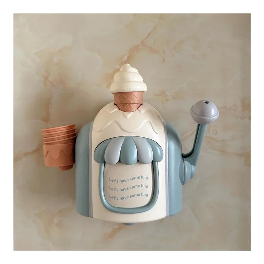 Eiscreme-Schaummaschine, Badespielzeug mit starker Saugkraft(Cream Blue)