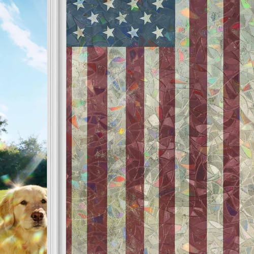 Película decorativa de ventana bandera USA 2 piezas 17.7"x78.7" miniatura 1