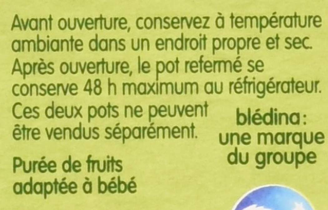 Blédina Les Récoltes Bio, Petits pots bébé Bio dès 4/6 Mois, Pommes Pruneaux, 2x130g (Packx12)