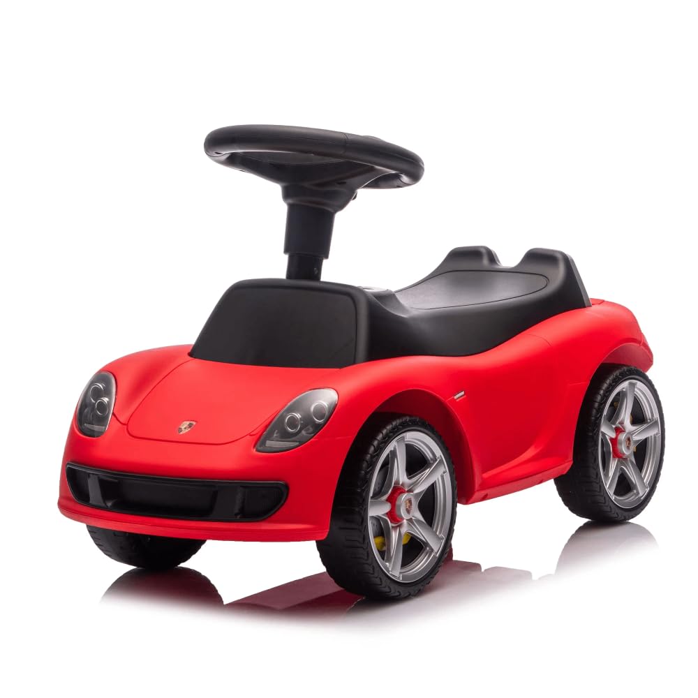 Correpasillos Porsche Infantil - Coche de Juguete Deportivo sin Pedales para Niños y Bebés, Asiento Ergonómico, Ruedas Silenciosas, Juguete para Desarrollo Motor (63,6x28x39 cm) (Rojo)