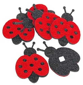 GLOREX Filz-Marienkäfer Rot, 3.5 cm - 6 Stück