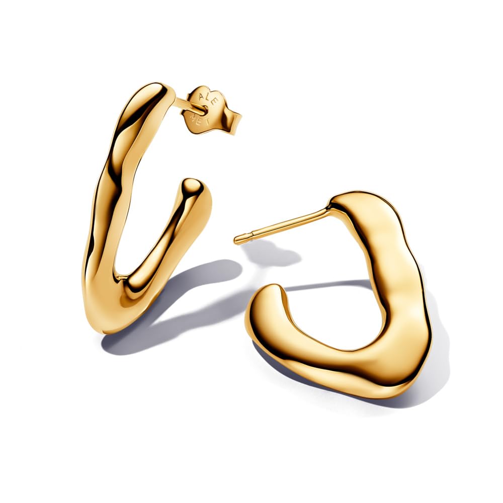 PANDORA Essence Orecchini a cerchio placcati in oro 14k
