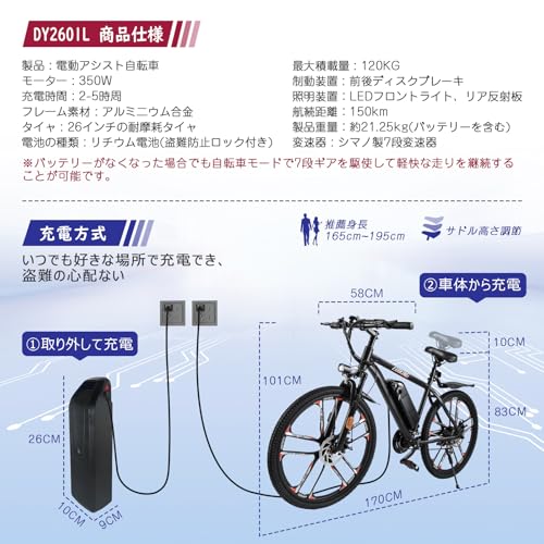 EBIKING DY2601L 電動アシスト自転車 の商品画像 5