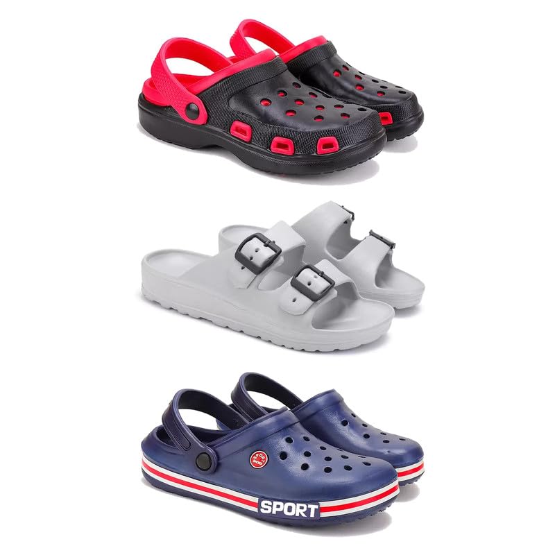 DRACKFOOT-Lightweight Classic Clogs || Sandals with Slider Adjustable Back Strap for Men-COMBO(4)-3017-3114-3014-image-25