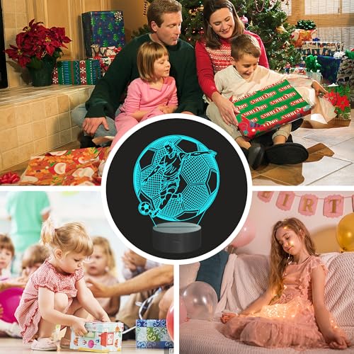 Anywin Boys Football Gift: 3D Illusion Soccer Night Light with Remote, 16 Color Changing for Kids' Bedroom Decor - Image 3