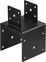 GBGS 2 Pcs 11 Gauge Steel Post to Beam Anchor Connector,6x6 Post to 4x4 Beam Bracket,Black Top Tie Cap Bracket Structural Connectors for Decks Pergola