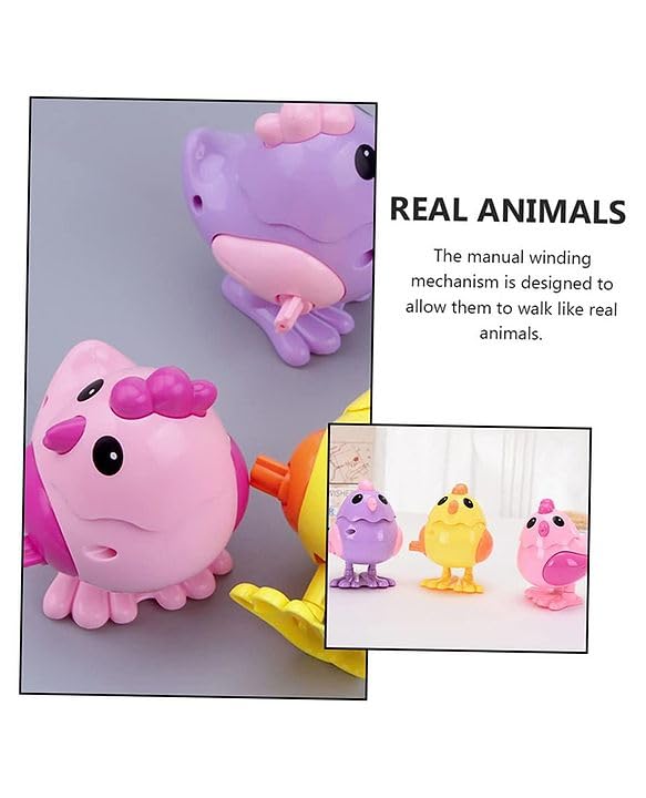 OPINA Press to Go Inertial Cute Crawling Chick Duck Toy for Kids (Pack of 4) 4