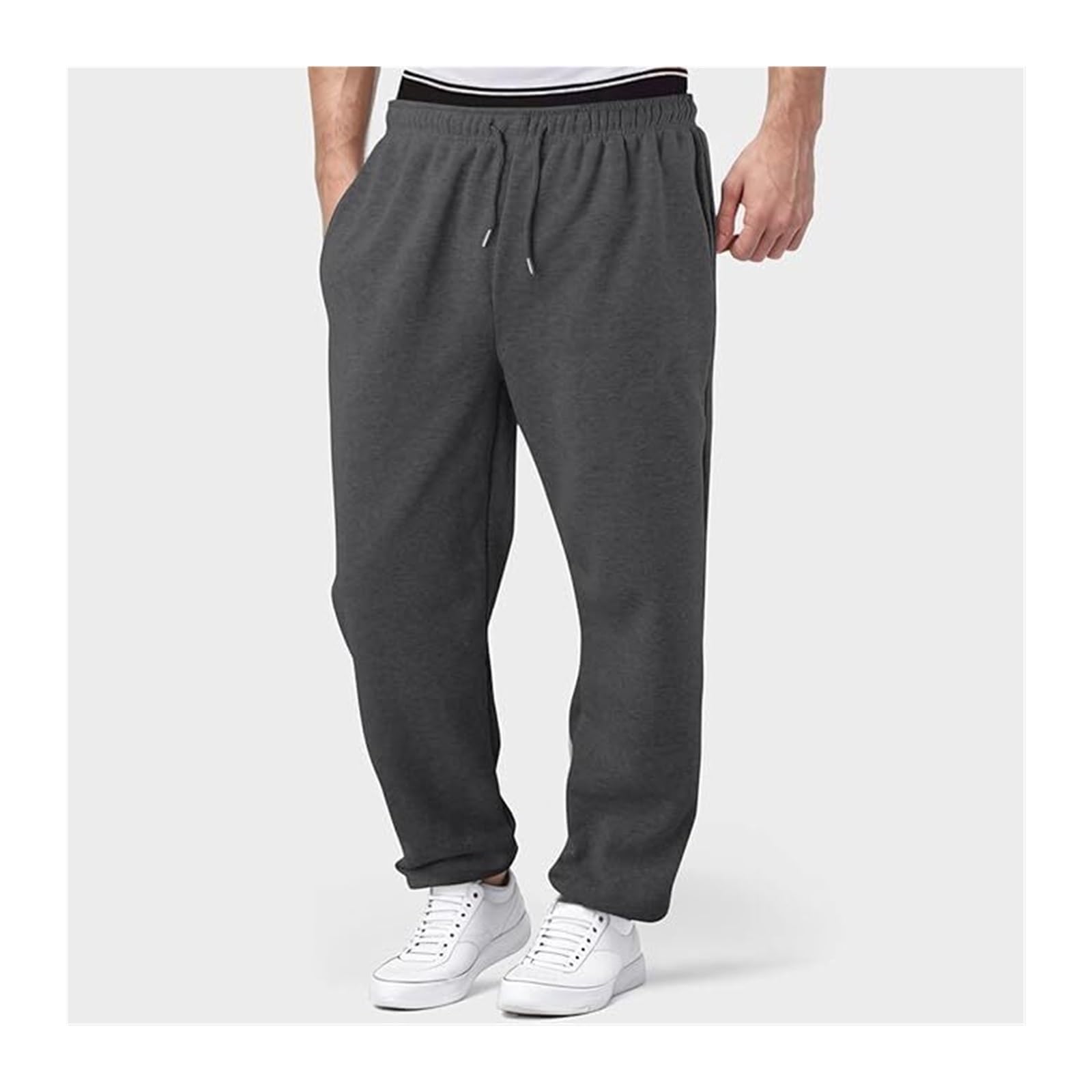 Jogginghose Herren Breite Baggy Sporthose Elastische Taille Trainingshose Sport Hosen Casual Männer Jogger Laufhose Herren Cargo Hose a Baumwolle Freizeithose