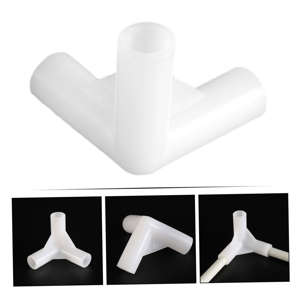 24 Pièces Connecteurs Coudés 3 Voies Pour Tente / Auvent – Kit Fixation Solide En PE Noir