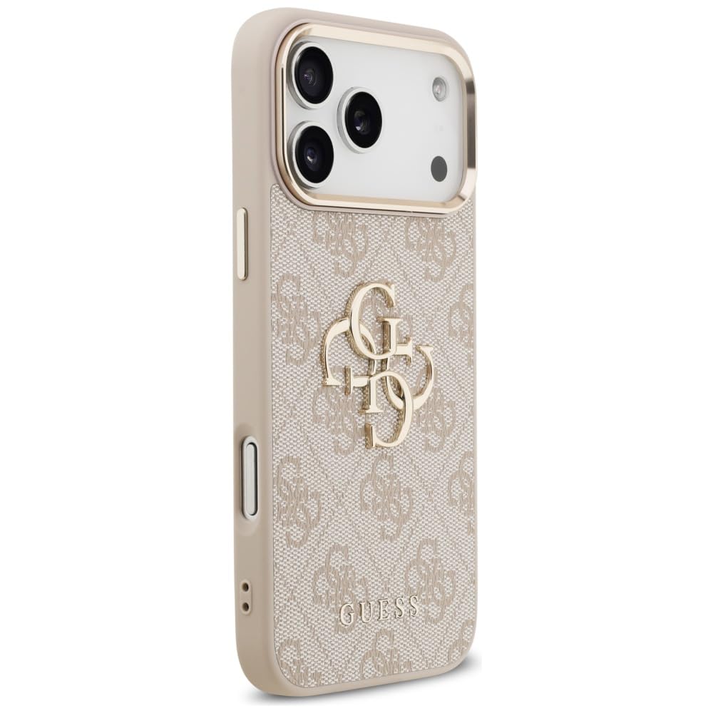 CG Mobile Guess 4G - Carcasa para iPhone 17 Pro MAX (4G, diseño clásico, Color Rosa/Dorado)