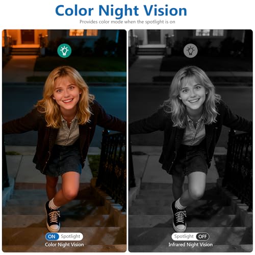 Image of 2K Security Camera Wireless Outdoor,Solar Powered WiFi Cameras for Home Security with Motion Detection,Color Night Vision(Spotlight),Instant Alert,2-Way Audio,Siren&SD /Cloud Storage,IP65,2.4GHz,2 Pack