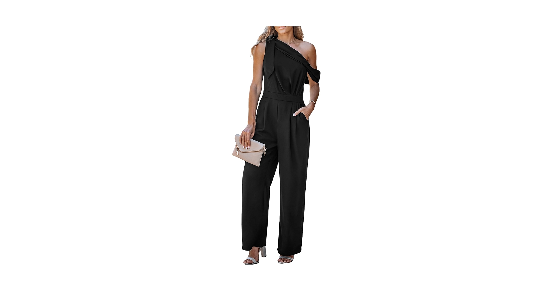 Amazon.com: CUPSHE Women's Bow One-Shoulder Jumpsuit