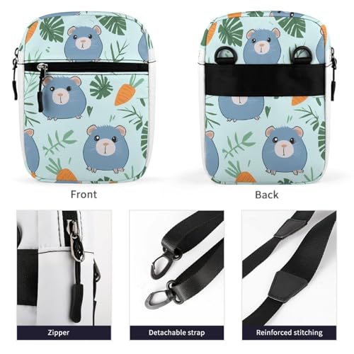 Blue Guinea Pigs Pattern Women's Cute Small Mini Crossbody Bag Top Zip Sling Square Shoulder Bags3