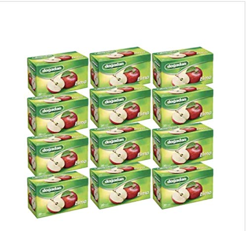 Dogadan Premium Turkish Apple Tea (Elma Cayi) 20 Tea Bags (Pack of 12)