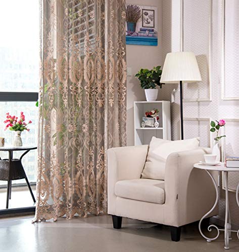 Rideaux transparents Jacquard haut de gamme en coton curry 400cm