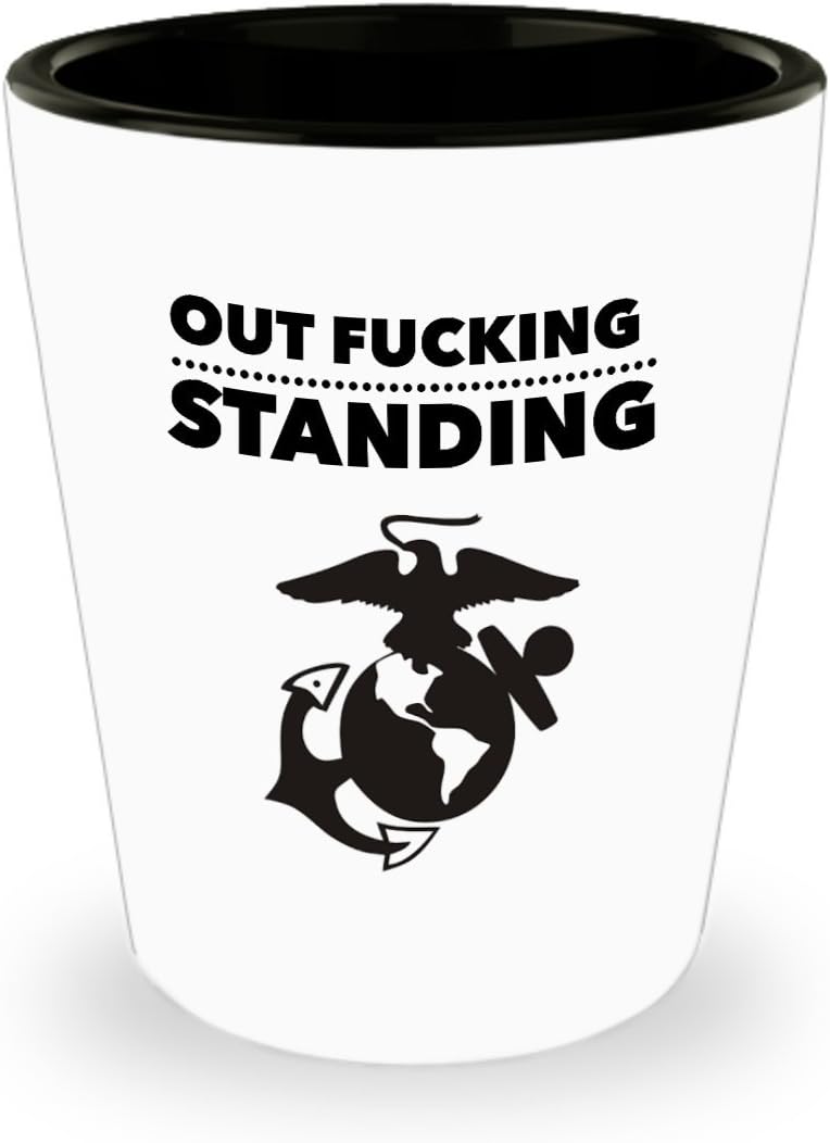 Marine Corps Shot Glass - U.S. Marines Motto - Gift For Military Men & Women
