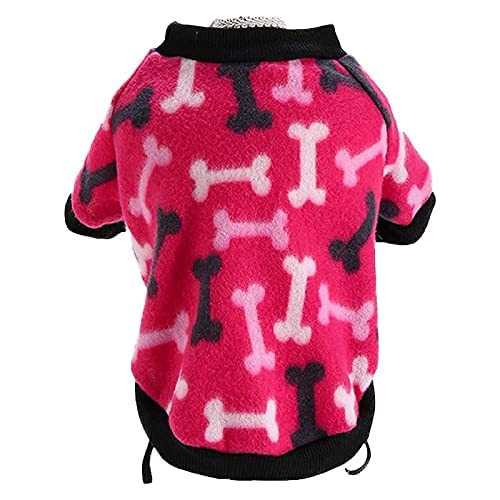 KUTKUT Bone Printing Breathable Round Neck PolyFleece Small Dog Cat Shirt | Winter Shirt for Shihtzu, Papillon, Bichon Etc & Cats (Size: XL, Bust: 50cm, Back Length: 35cm) (B09B29VT81) Amazon Price History, Amazon Price Tracker