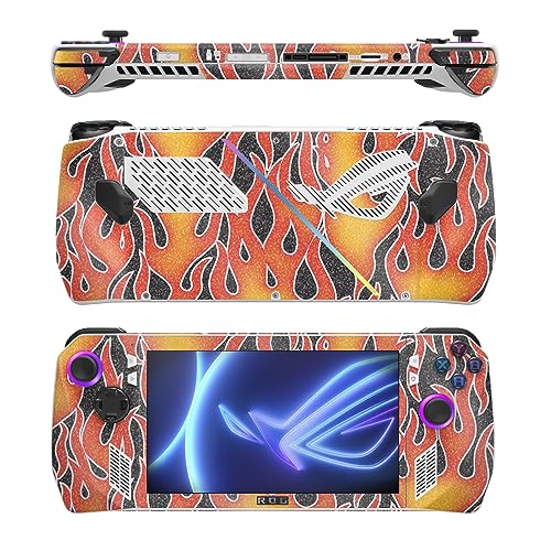 Image of MightySkins Glossy Glitter Skin Compatible with Asus ROG Ally - Hot Flames | Protective, Durable High-Gloss Glitter Finish | Easy to Apply, Remove, and Change Style