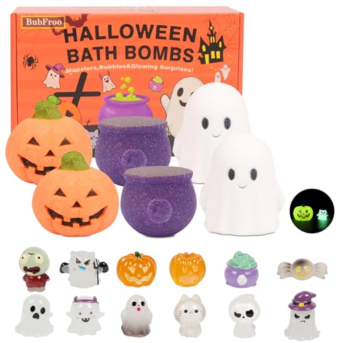 Bath Bombs for Kids, Halloween Organic Natural Bath Bomb with Toys...