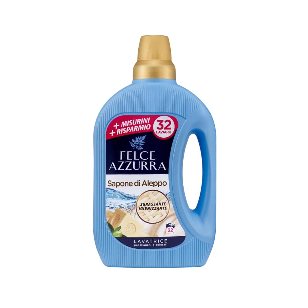 Felce Azzurra Waschmittel Testpaket 6 x 1595ml,Flüssigwaschmittel für die Waschmaschine Wirksam bei Kälte,32 Wäschen 1595ml + Beni Culinari Kostenloser Schlüsselanhänger