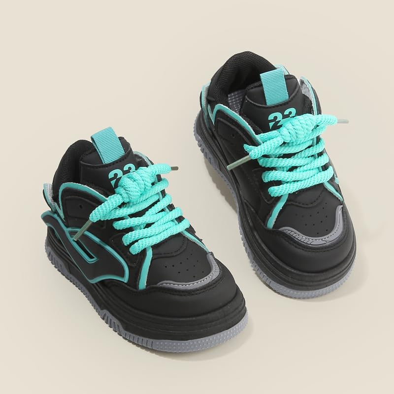 Toddler Boys and Girls Fashion Sneakers with Lace-Up Design, Cushioned Sole Athletic Shoes, Trendy Sport Running Shoes for Kids with Grippy Outsole3