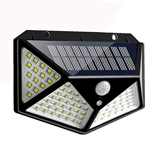 Global-Daily Solar Lights Outdoor Garden Garden Solar Light with Motion Sensor 3 Lighting Modes Waterproof Lighting for Front Door, Yard, Garage, Fence (Black, 1-Pack)