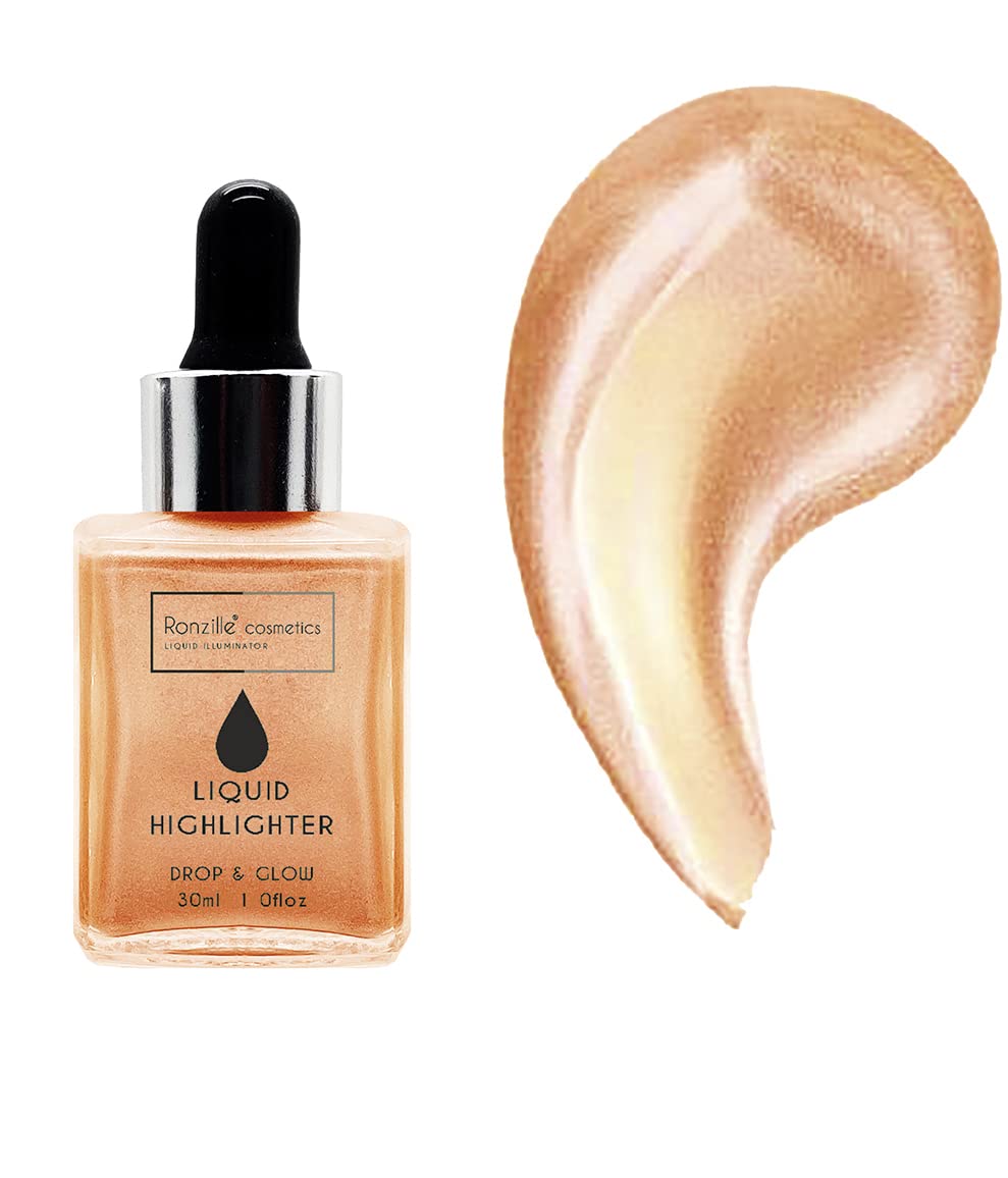 Ronzille Liquid Illuminator Silver Highlighter Ultra Smooth Shine Waterproof Face And Body Highlighter (Rose Gold)