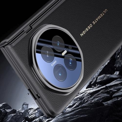 Coque pour Honor Magic V6 en cuir rouge avec support et protecteur d'écran