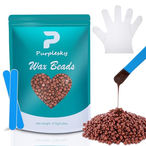 Wax Beads, 0.6 Lbs Coarse Hard Wax Beads for Hair Removal, Bikini Waxing Beads for Sensitive Skin, Brazilian, Leg, Face, Armpit, Home Waxing Bulk with Silicone Wax Stick (Coffee)