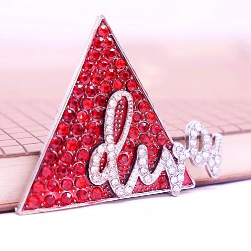 Image of Sparking Red Diamond Inlady DELTA Diva Pin Brooch Women Siterhood Group Gifts Soror Party Beautiful Gifts Jewelry