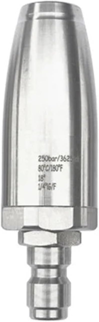 360° Rotating Pressure Washer Turbo Nozzle with 1/4" Quick Connector, Stainless Steel Turbo Nozzle Pressure Washer