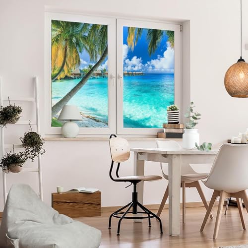 Película decorativa para ventana con diseño marino azul moderno miniatura 5