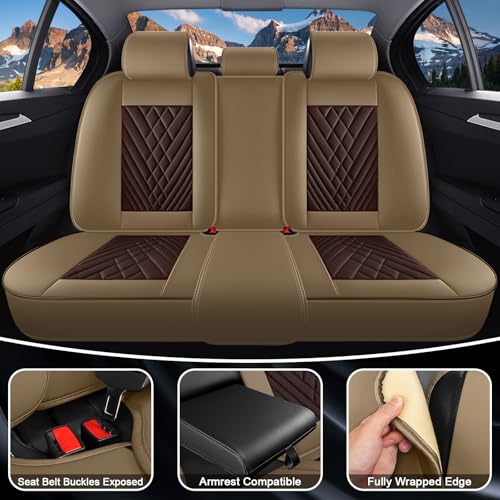 Image of Yukon Seat Covers Custom Fit for GMC Yukon 2000-2026, Waterproof Nappa Leather Car Seat Cover, Comfortable and Anti-Slip Full Set Car Seat Covers(5 Seats /Brown Coffee)