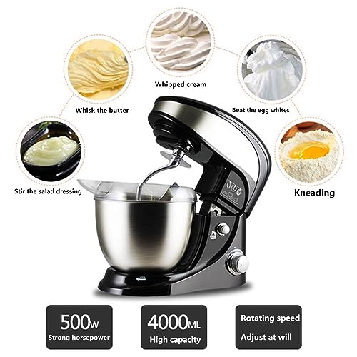 MRKU Food Stand Mixer for Baking 3 Speed Kitchen Electric Mixer with 4L Stainless Steel Mixing Bowl Planetary Mixing System with Dough Hook,Wire Whip K-Beater for Baking Wheaten Food,Salad,Cake - Image 4