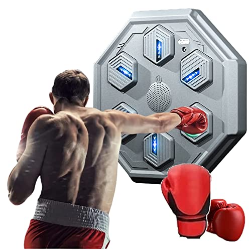 ZGYOZMNG Music Boxing Machine Wall Mounted Electronic Music Boxing Machine with Gloves, Bluetooth Connection Multi-mode Training Smart Boxing Punch