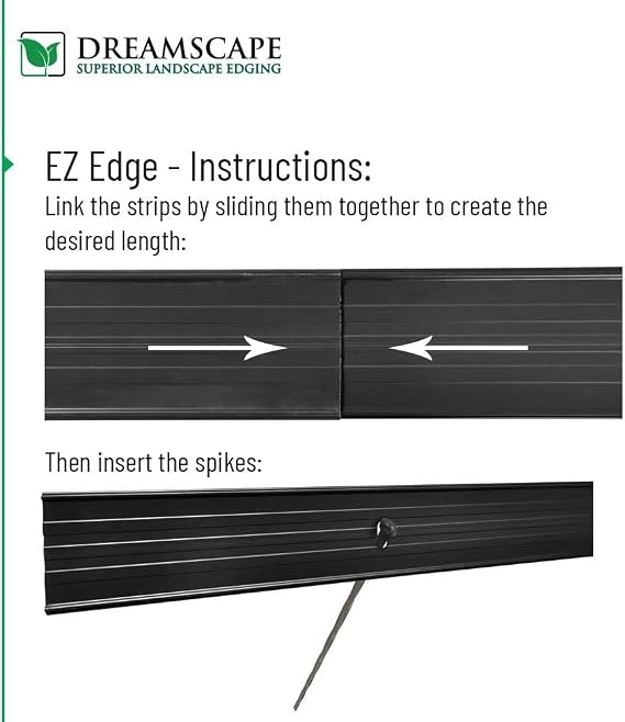 Dreamscape E-Z Edge Aluminum Landscape Edging - 8 Strips, 6ft Each (48ft Total), Brown - Professional Quality Landscaping Border, Metal Divider for Lawn, Garden, Flowerbed...
