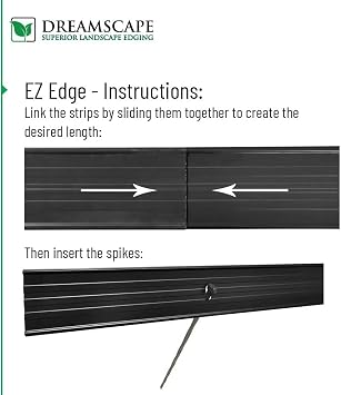 Dreamscape E-Z Edge Aluminum Landscape Edging - 8 Strips, 6ft Each (48ft Total), Brown - Professional Quality Landscaping Border, Metal Divider for Lawn, Garden, Flowerbed...