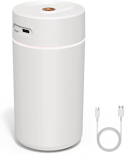 Humidificador de proyección de estrella para automóvil con tanque de 12.2 fl oz, difusor portátil de niebla fría alimentado por USB, humidificador
