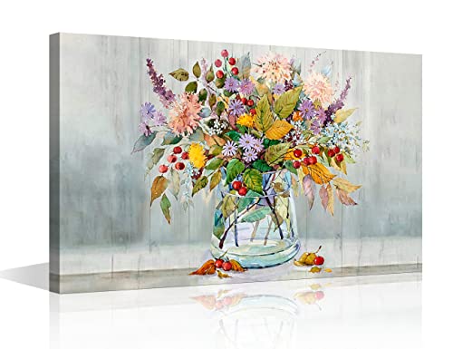 Impression sur toile de fleurs 40x60 haut de gamme : œuvre encadrée pour salon