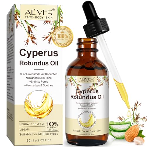 Cyperus Rotundus Oil for Hair Removal 100% Pure Natural Body and Facial Hair Removal for Women Reduces Unwanted Hair Growth After Shave Shrink Pores Hydrates Soothes and Repairs Skin