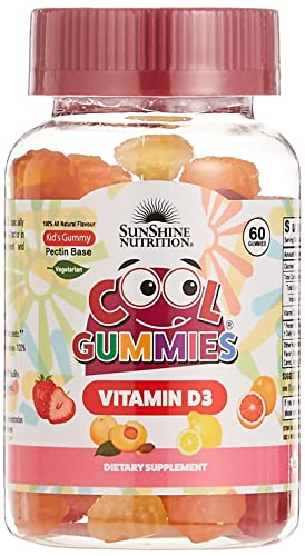 Sunshine Nutrition Vitamin D3 Cool Gummies For Kids 60 Gummies | 100% All Natural Flavor | Gluten Free