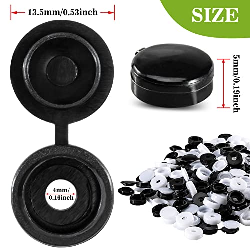 Maqihan 200Pcs Small Plastic Screw Caps - Cap Covers For Screw White,Black Screw Covers Screw Top Covers Cap Screw Covers,Folding Screw Cover Cap For Decorative,Protection,Covering Screw #TOP1