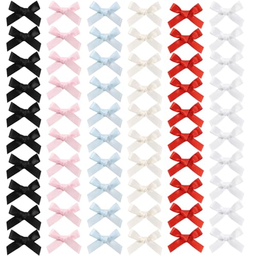 60PCS Mini Bows Hair Clips 2 Tiny Hair Bow Barrettes Little Hair Bow Ribbon for Women & Girls Hair Accessories