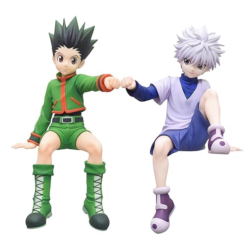 YLEAFUN Killua Zaoldyeck Gon Freecss Figure Anime Statue PVC Model 12cm Action Figure Collectible Decoration Ornaments - Killua Zaoldyeck+gon Freecss - 12cm