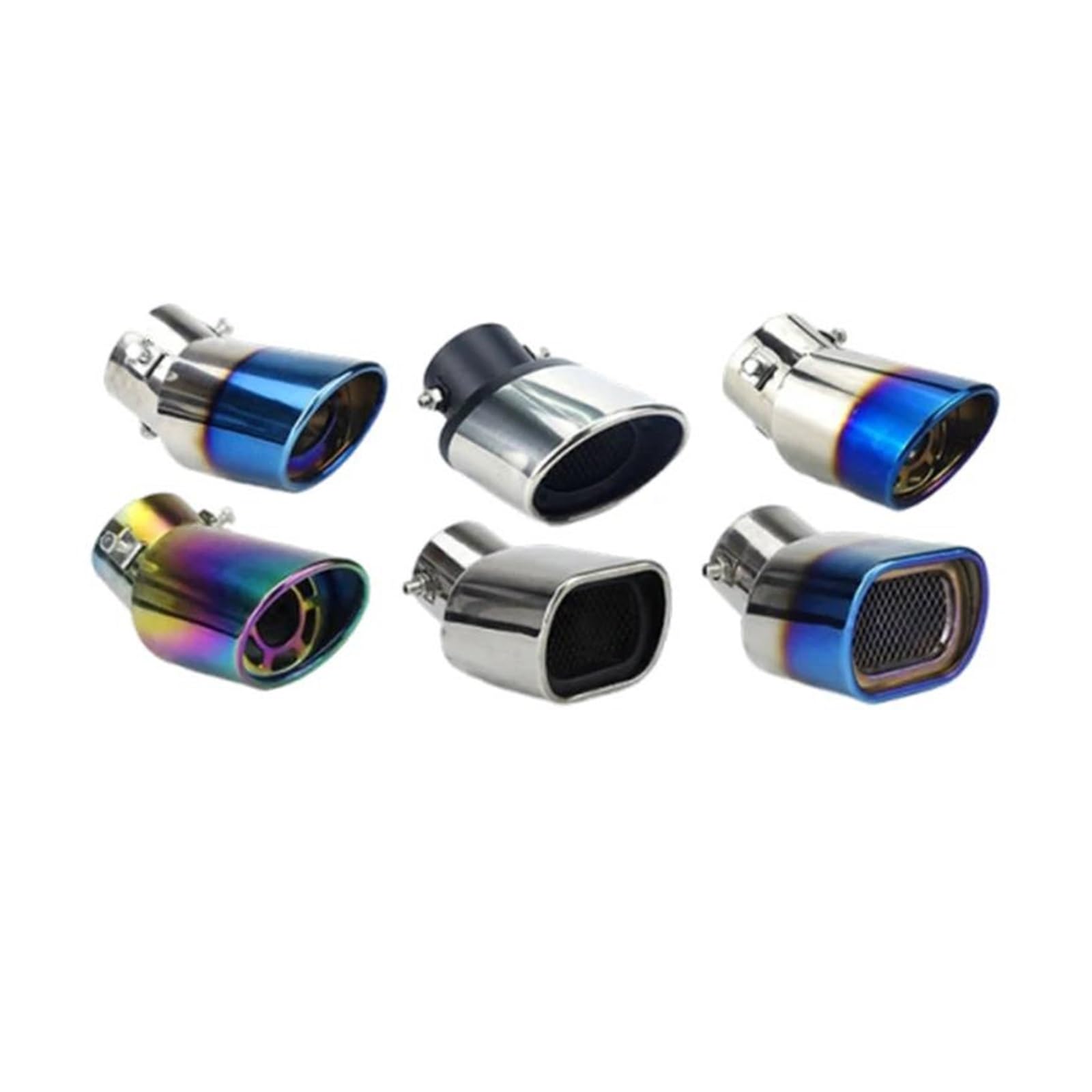 Tubo Escape Coche para Fiat para Palio 2004-2010 1 Uds Tubo Escape Automático Acero Inoxidable Silenciador Punta Silenciador Tubo Escape Trasero De Coche Tubo Punta Silenciador Escape(1PCS-Style-D)