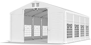 Partyzelt Weiß 4x8x2,5m Festzelt Hochzeitszelt PVC Plane Design Winter - Zeltgarage - Lagerzelt Winterfest - Pavillon - Partyzelt - Dachzelt Hartschale - Zeltgarage Winterfest - Winterzelt