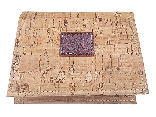 Cartera Corcho Mujer Pequeña Abierta ♻ Monedero Ecologico, Natural, Reciclable, Sostenible y Ligero, con Cremallera - Billetera Respetuosa con el Medio Ambiente -Tamaño S para Tarjetas Monedas Movil Cover