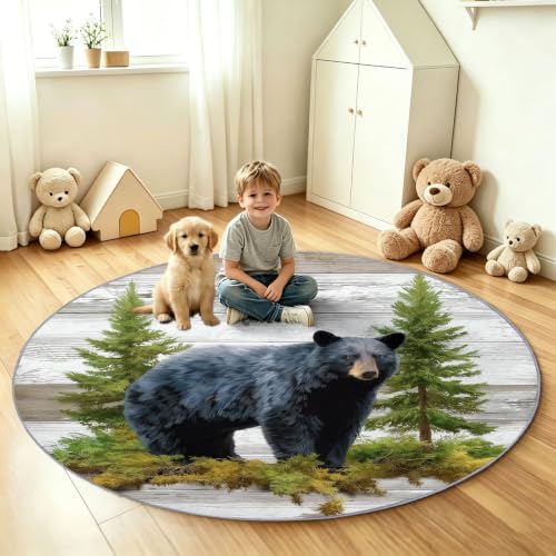 Tapis Cabane Rustique Ours Idéal pour Ambiance Chalet de Salon - 3